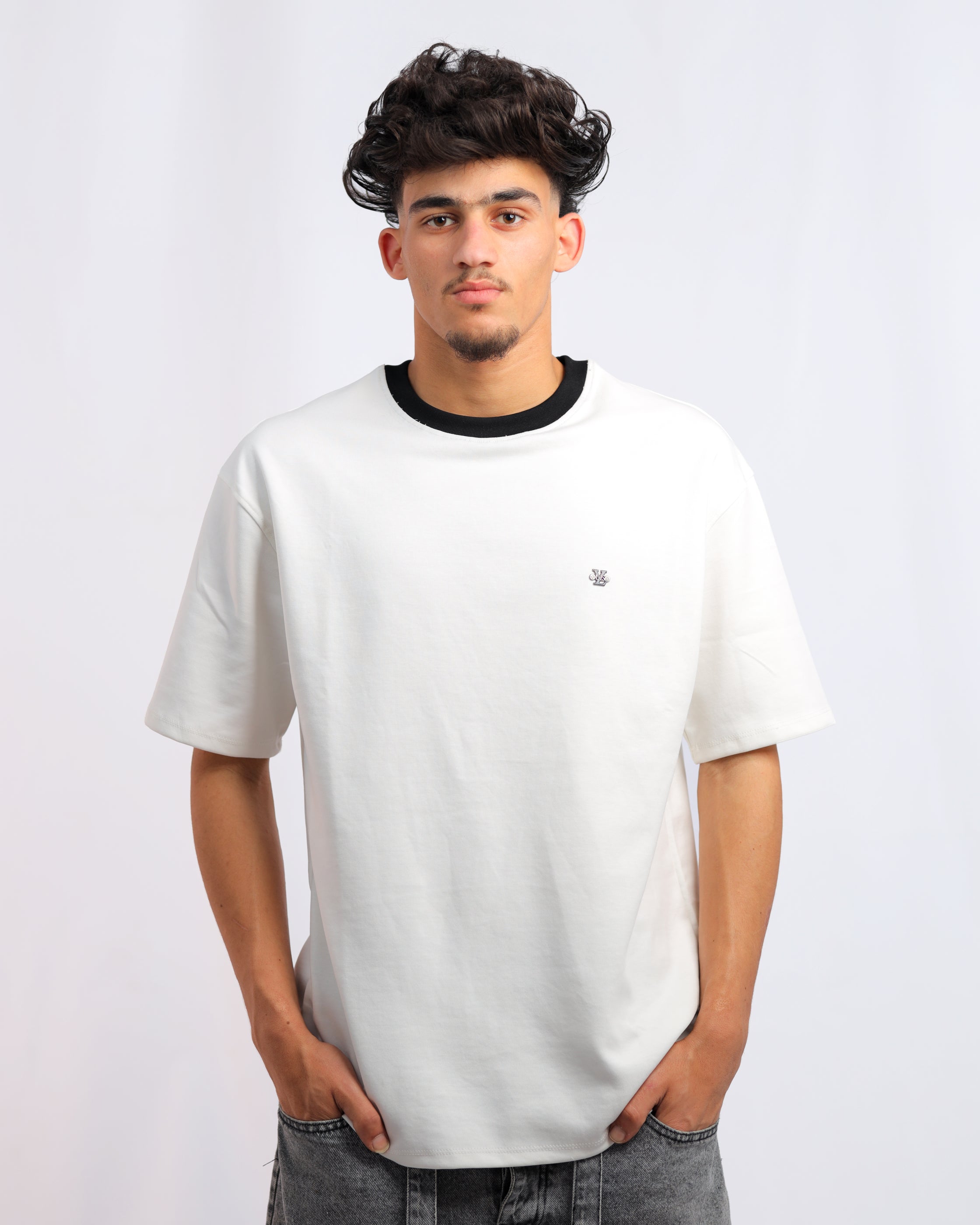 Men’s White Contrast Interlock T-Shirt