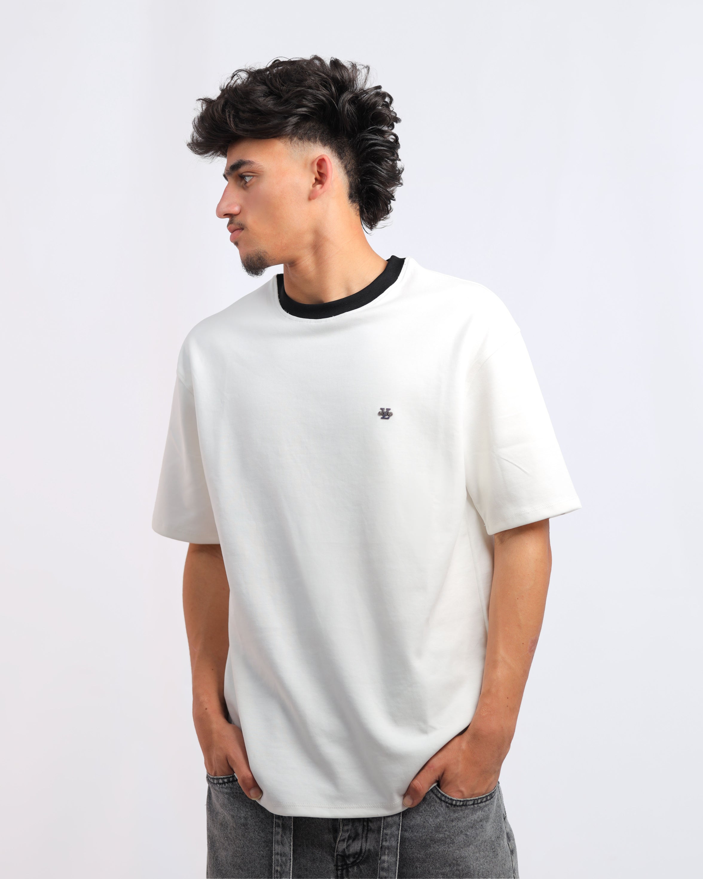 Men’s White Contrast Interlock T-Shirt