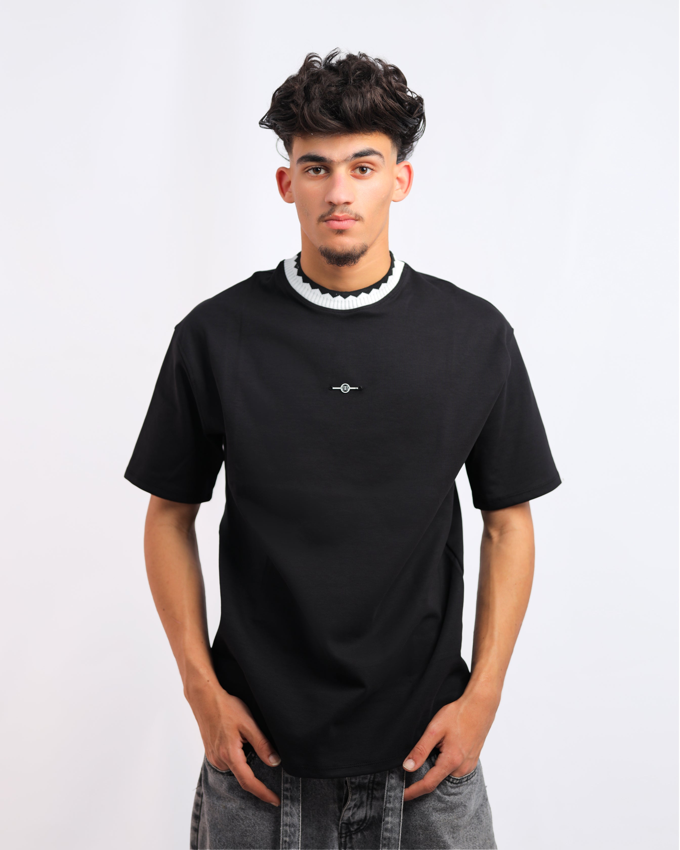 Men’s Black Contrast Interlock T-Shirt