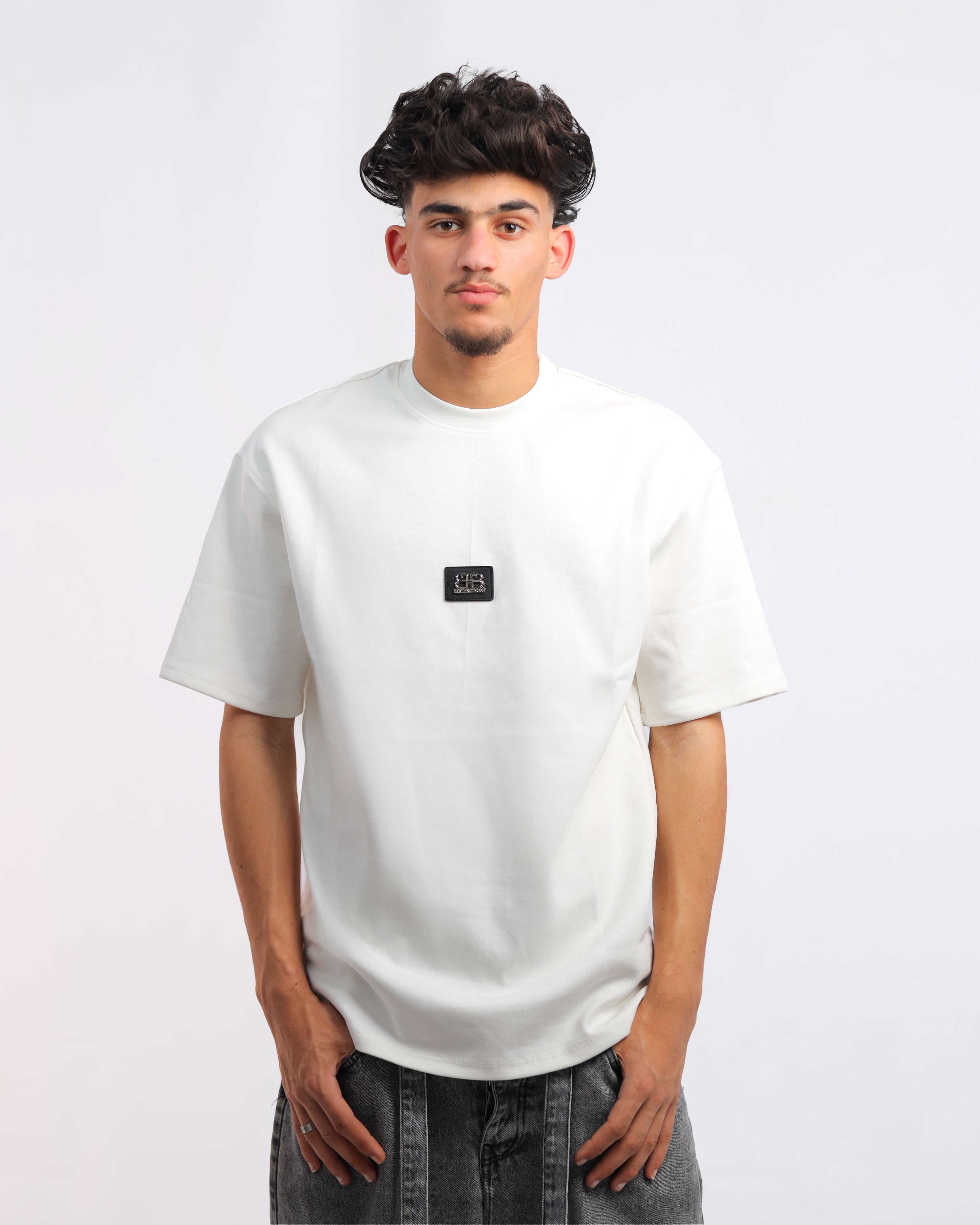 Men’s White Interlock Badge T-Shirt