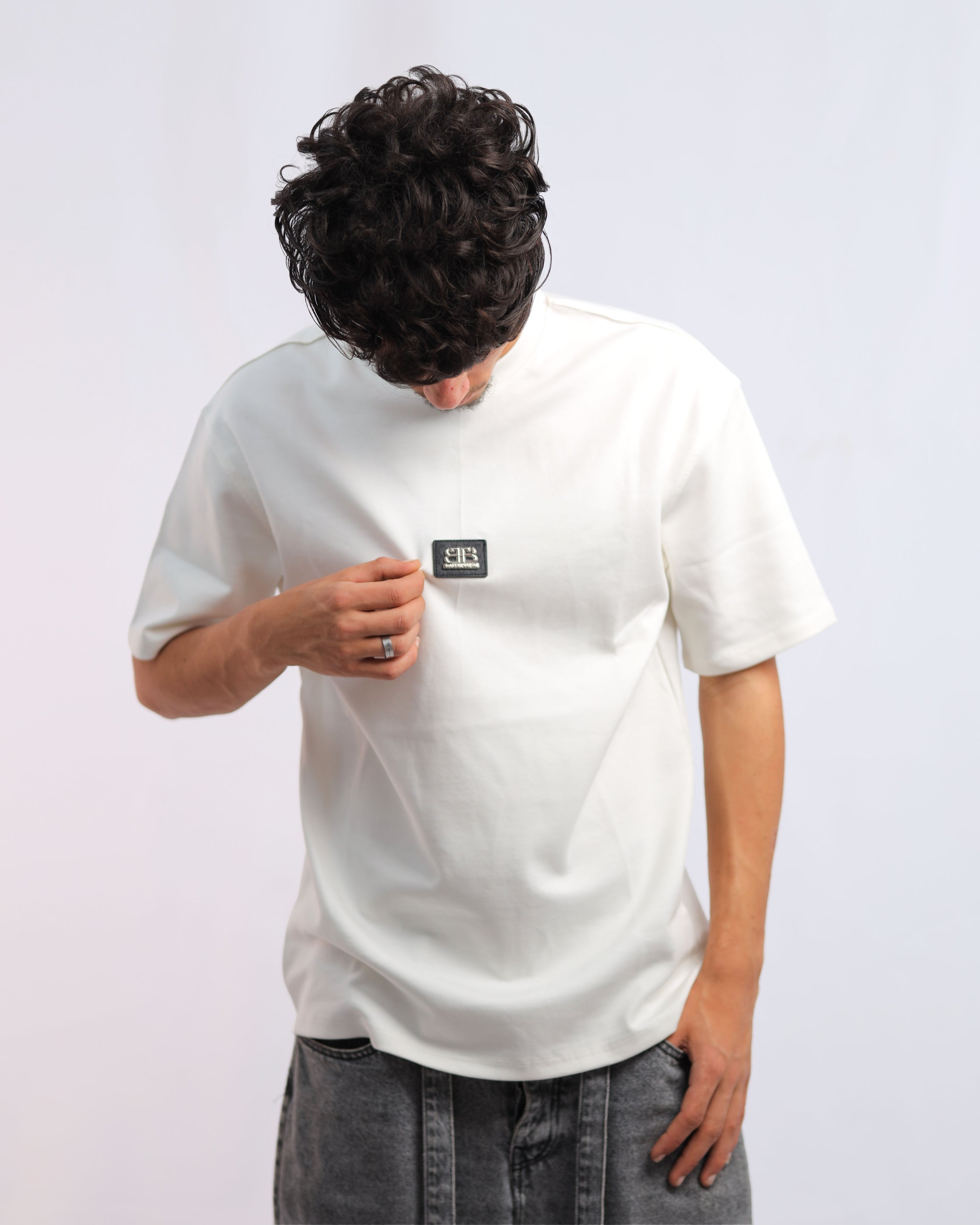 Men’s White Interlock Badge T-Shirt