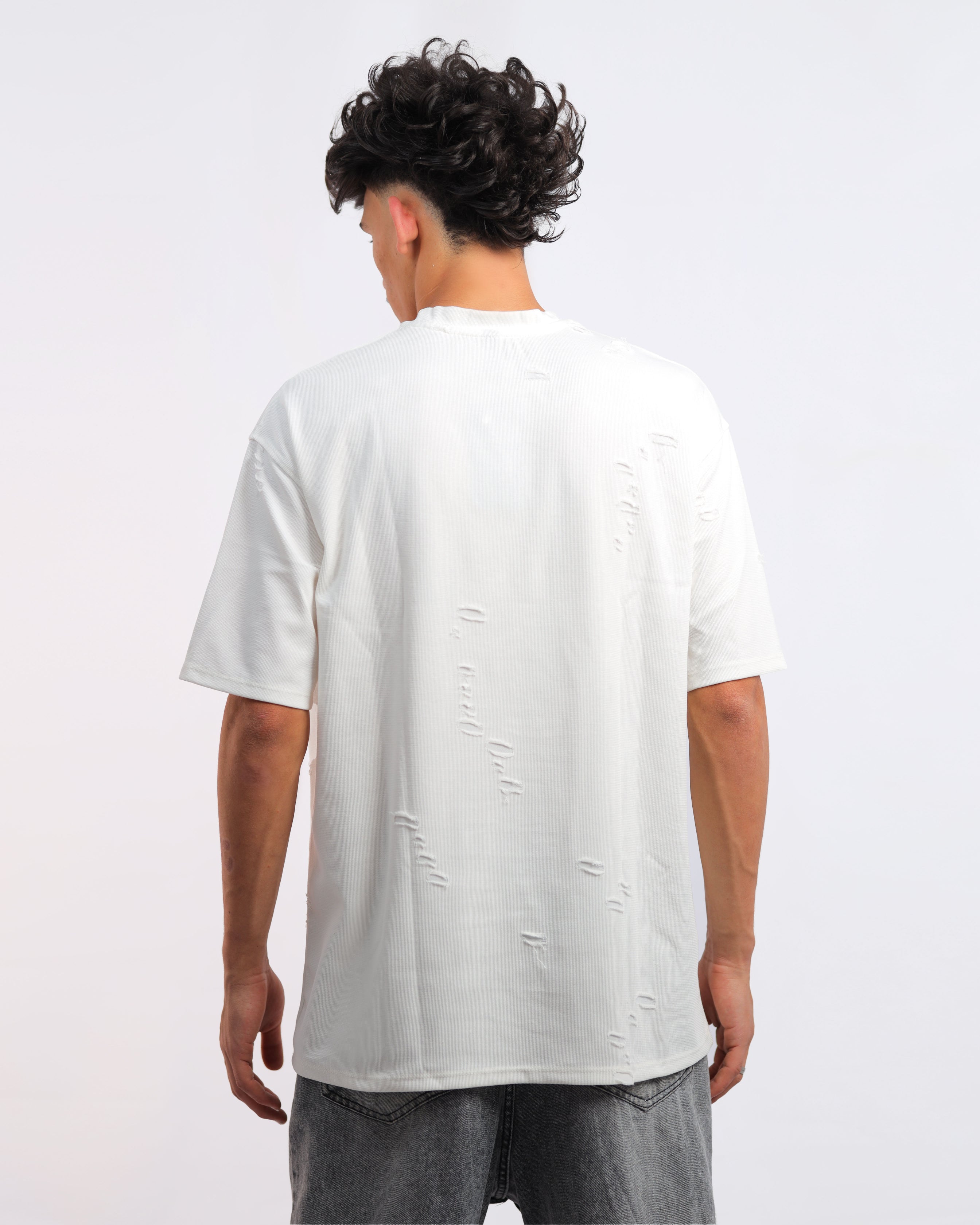 Men’s White Bolivar Cotton Cutting T-Shirt