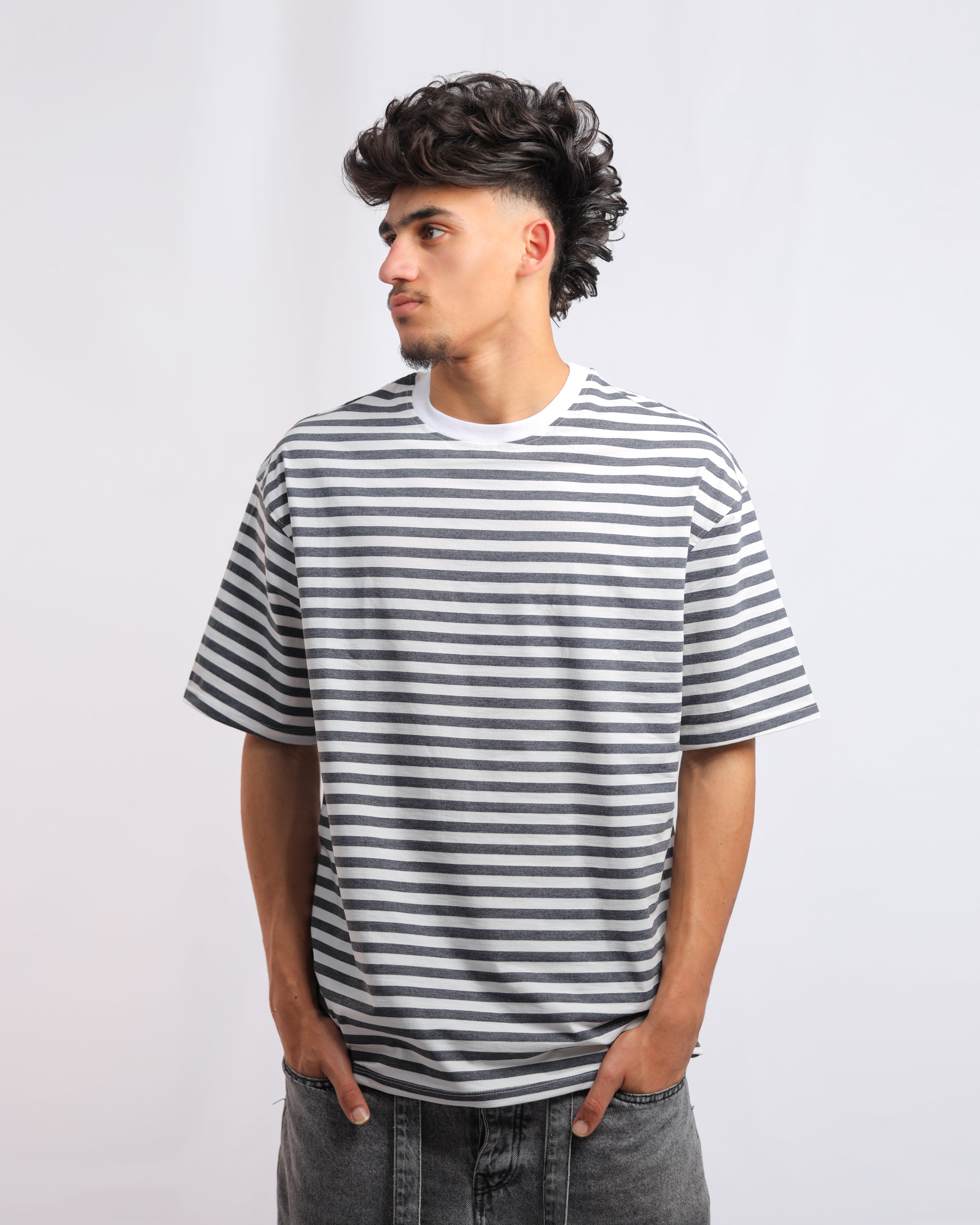Men’s Striped Cotton Lycra T-Shirt
