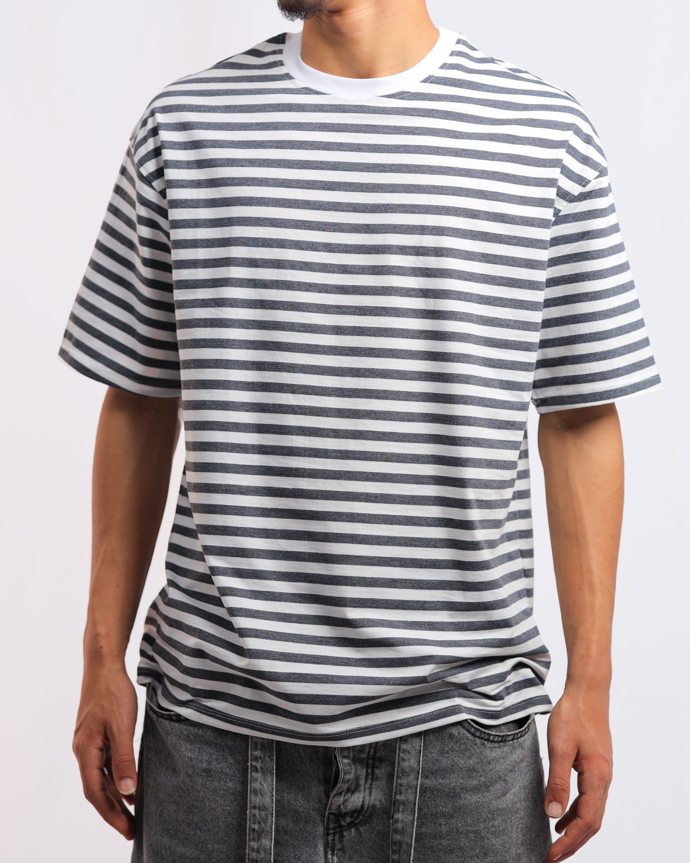 Men’s Striped Cotton Lycra T-Shirt