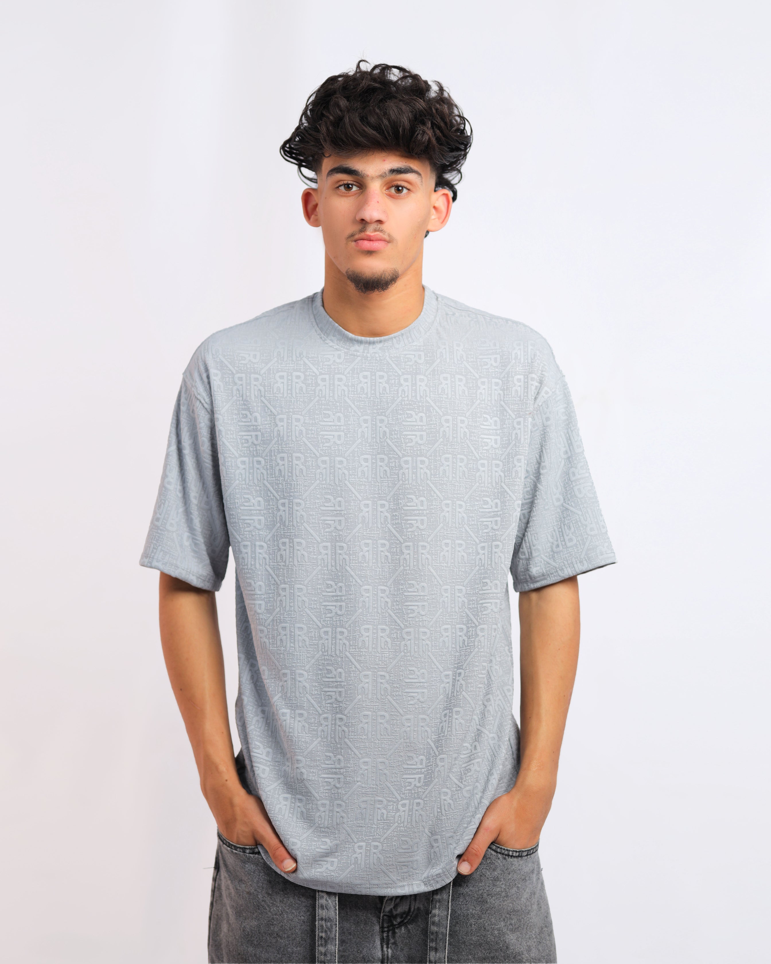 Men’s Grey Transfer Cotton T-Shirt