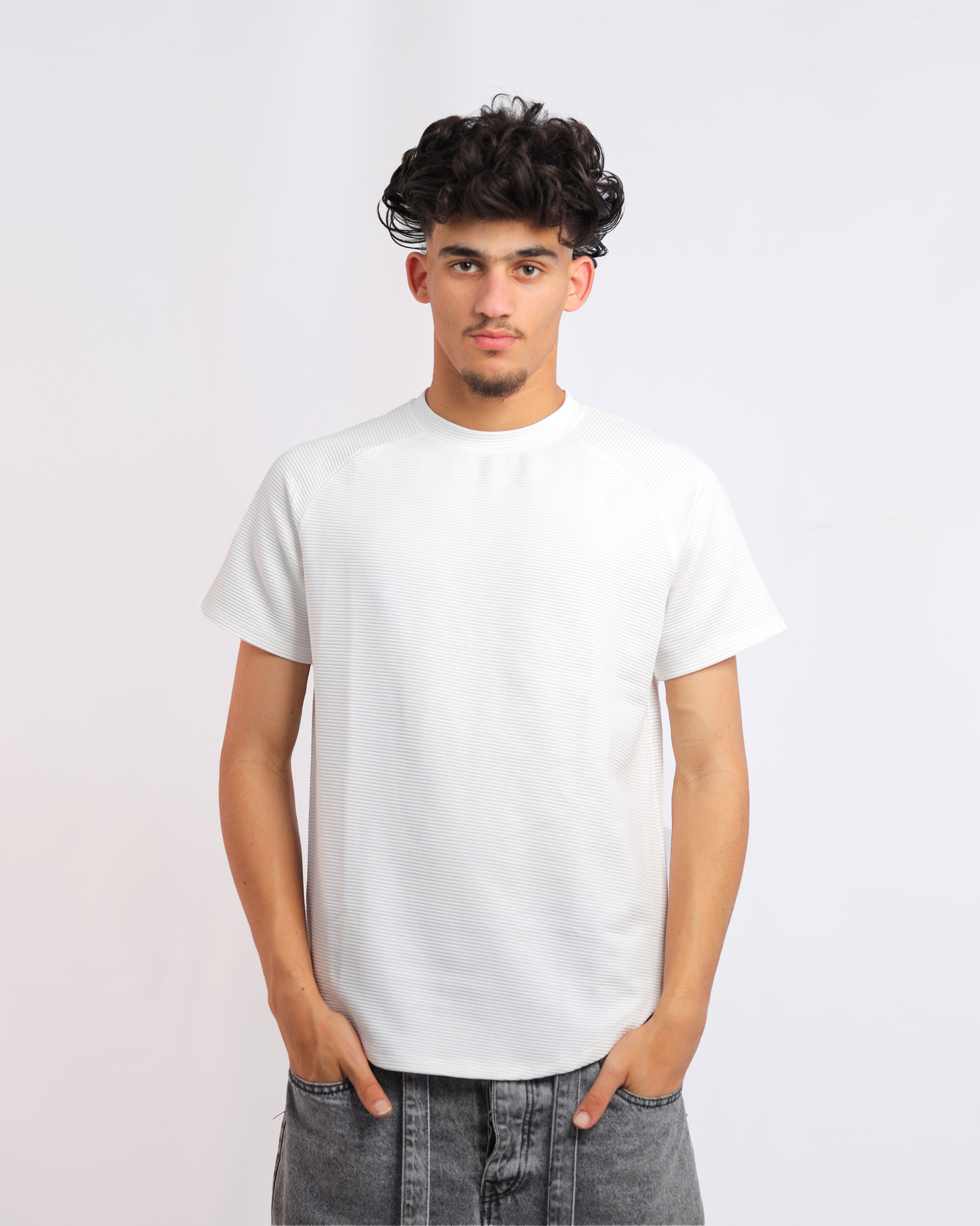 Men’s Ivory Cardony Textured T-Shirt