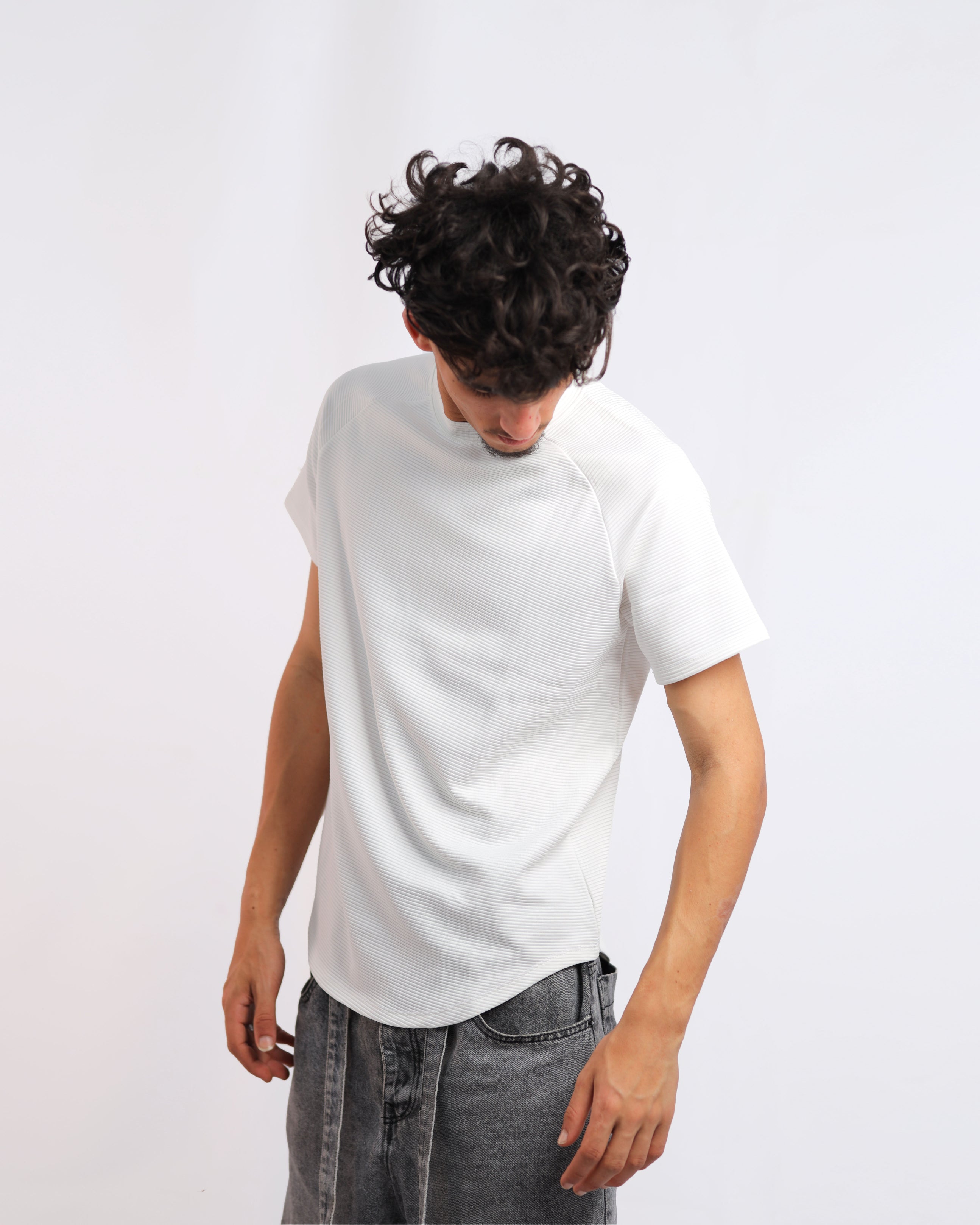 Men’s Ivory Cardony Textured T-Shirt