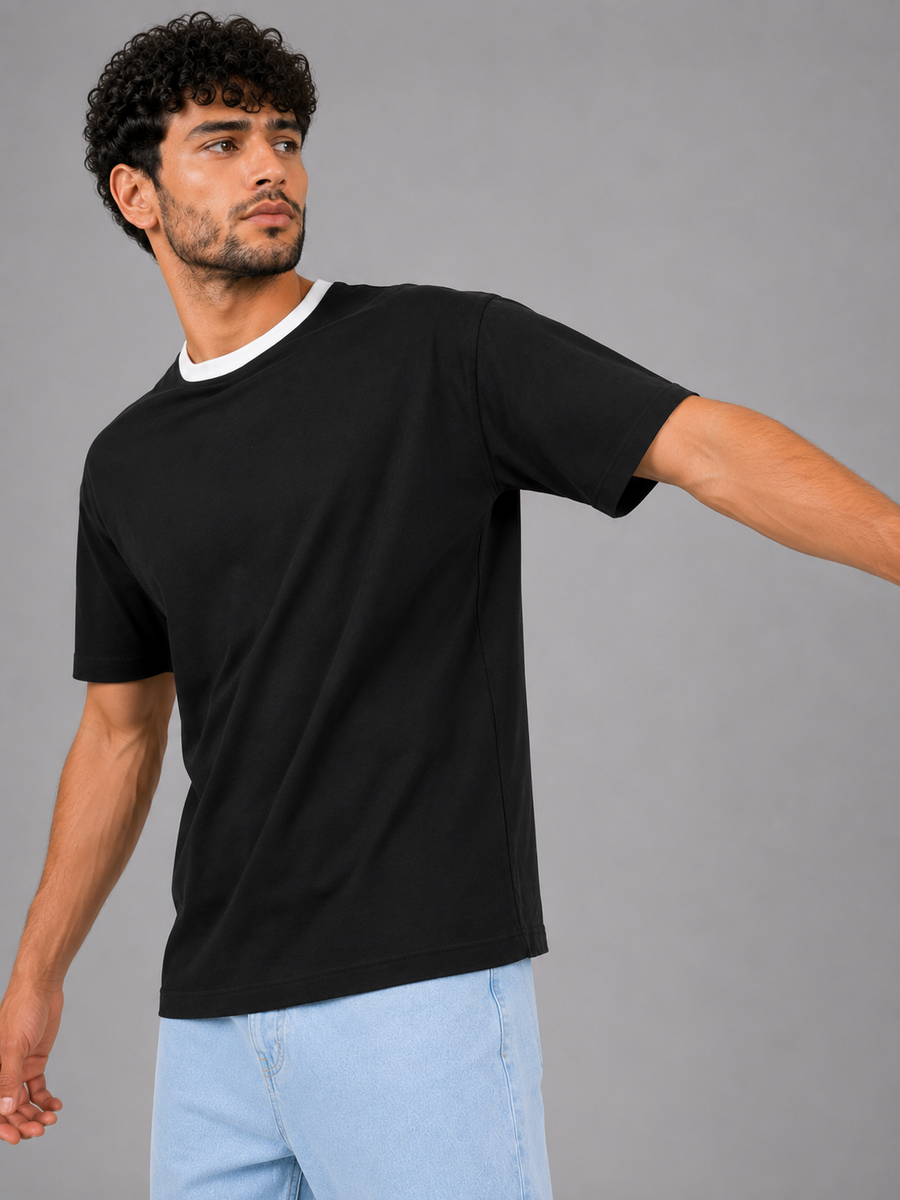 Classic Ringer Tee Black x White