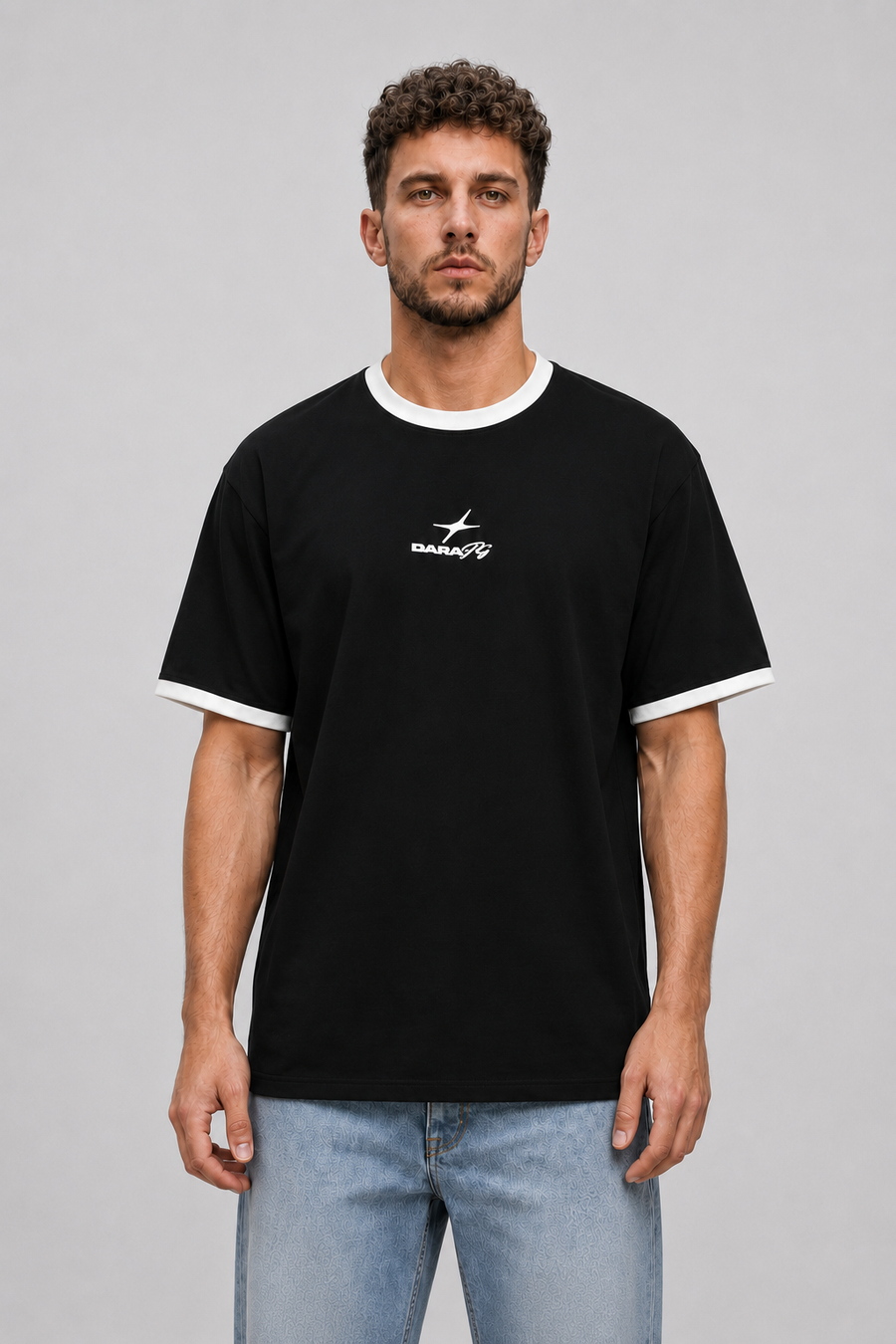 Nova Ringer Tee Black x White