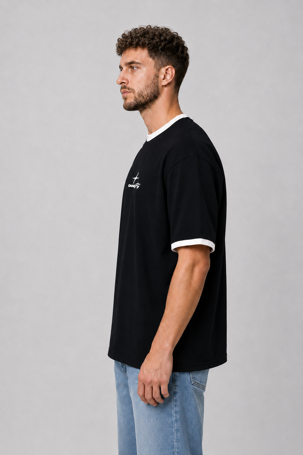 Nova Ringer Tee Black x White