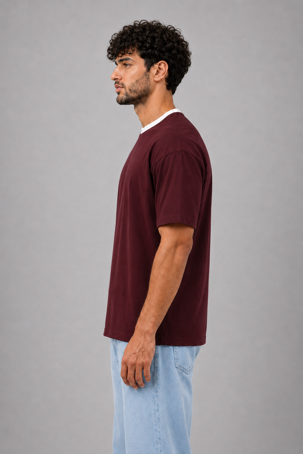 Classic Ringer Tee Burgundy x White