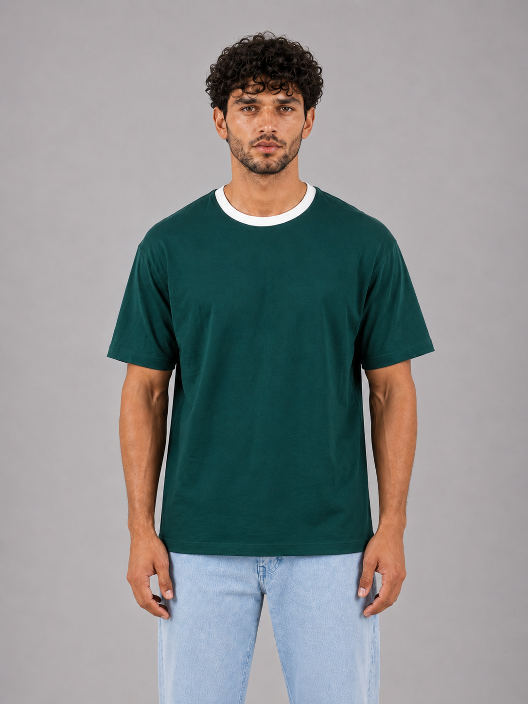 Classic Ringer Tee Dark Green x White