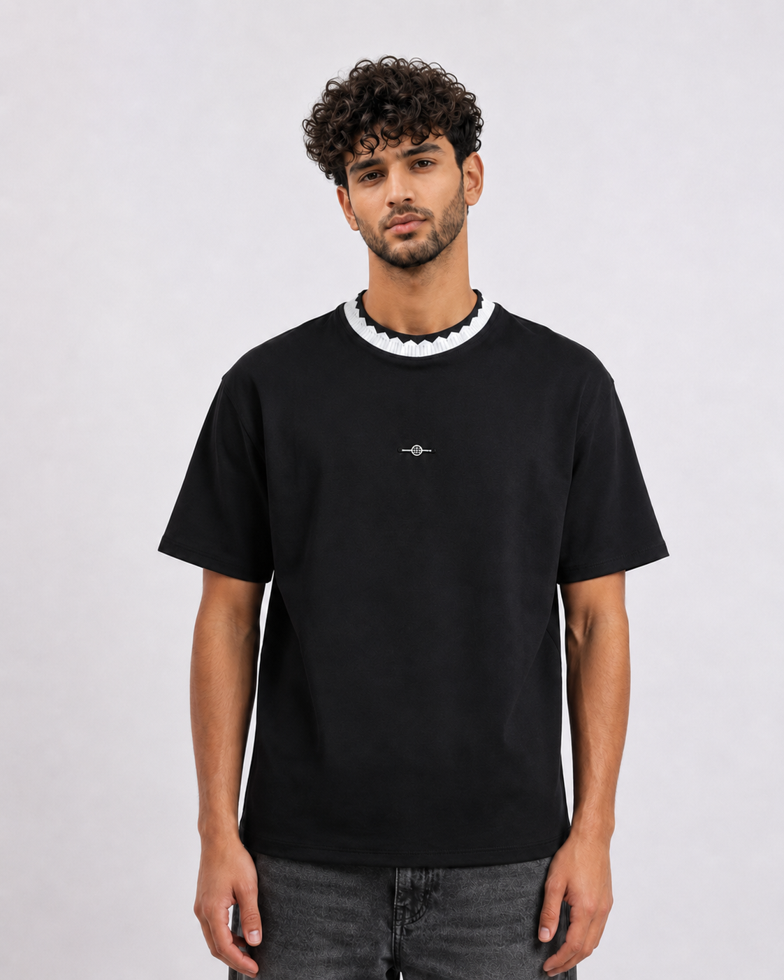 Men’s Black Contrast Interlock T-Shirt