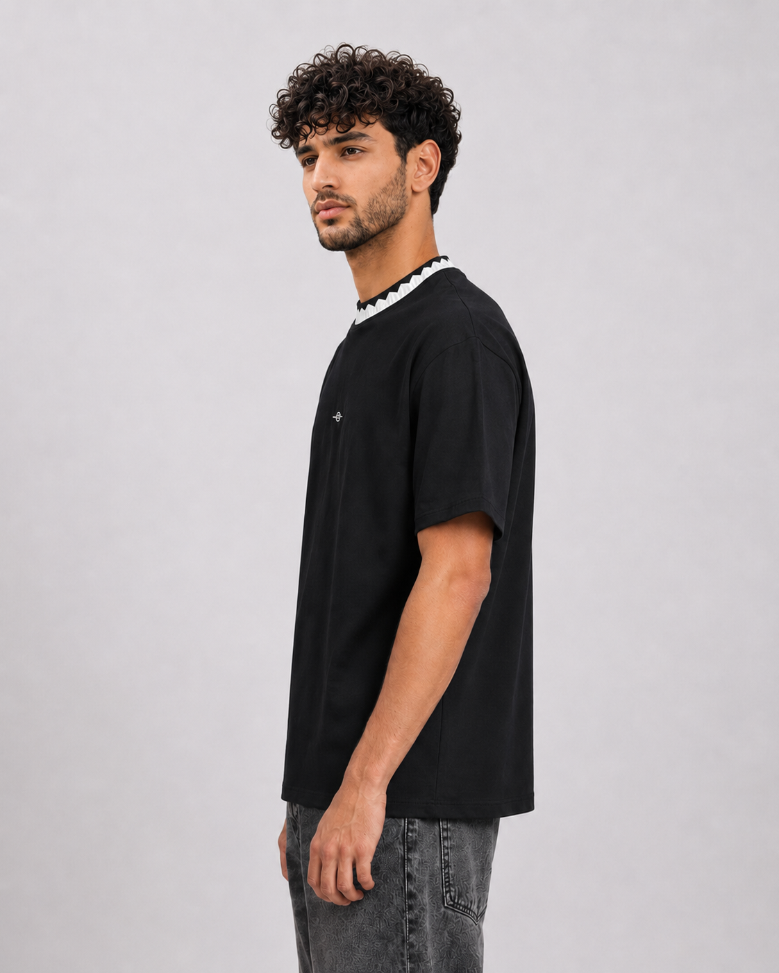 Men’s Black Contrast Interlock T-Shirt