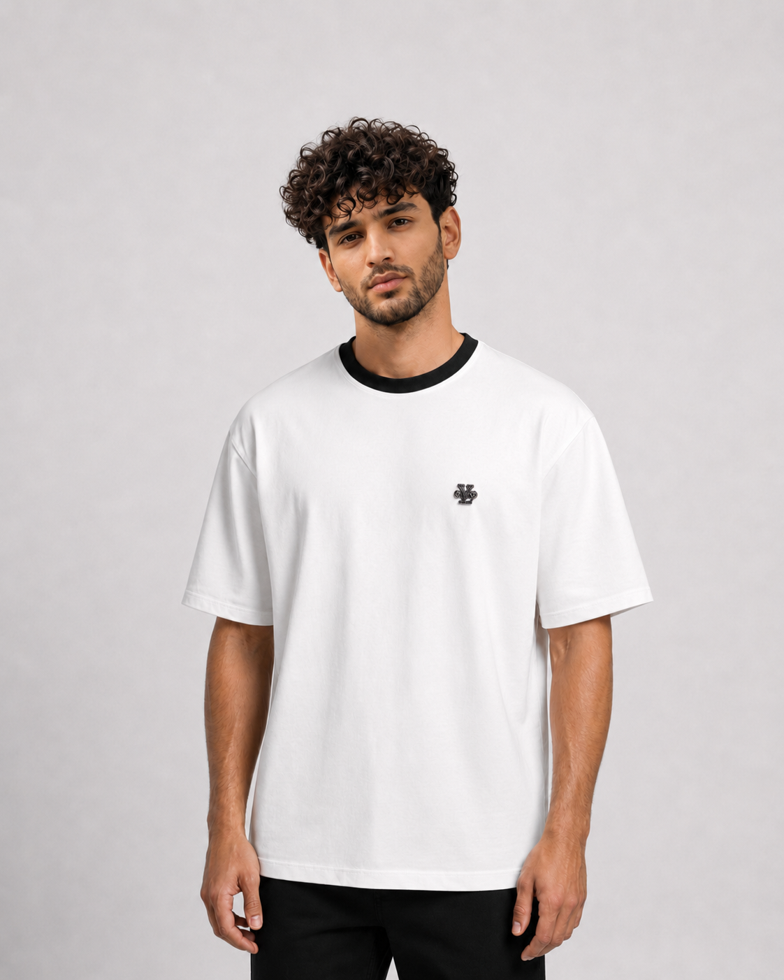 Men’s White Contrast Interlock T-Shirt