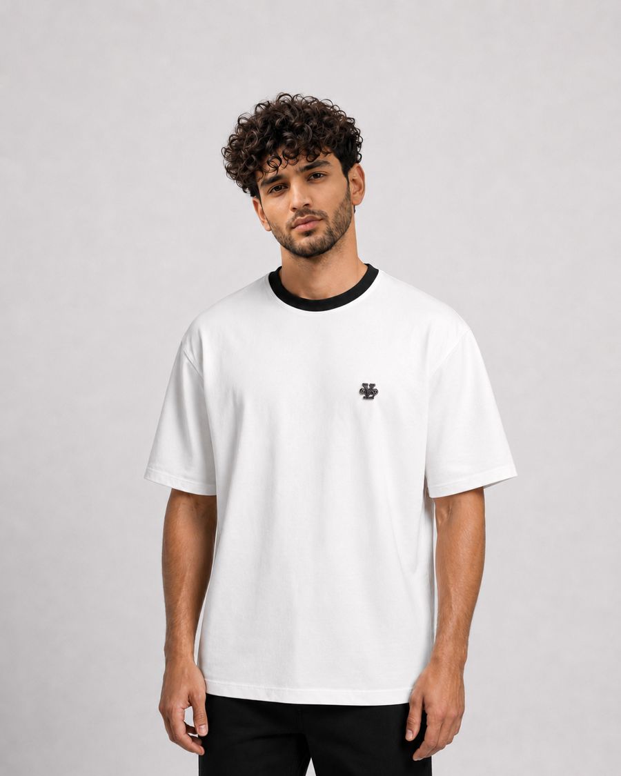 Men’s White Contrast Interlock T-Shirt