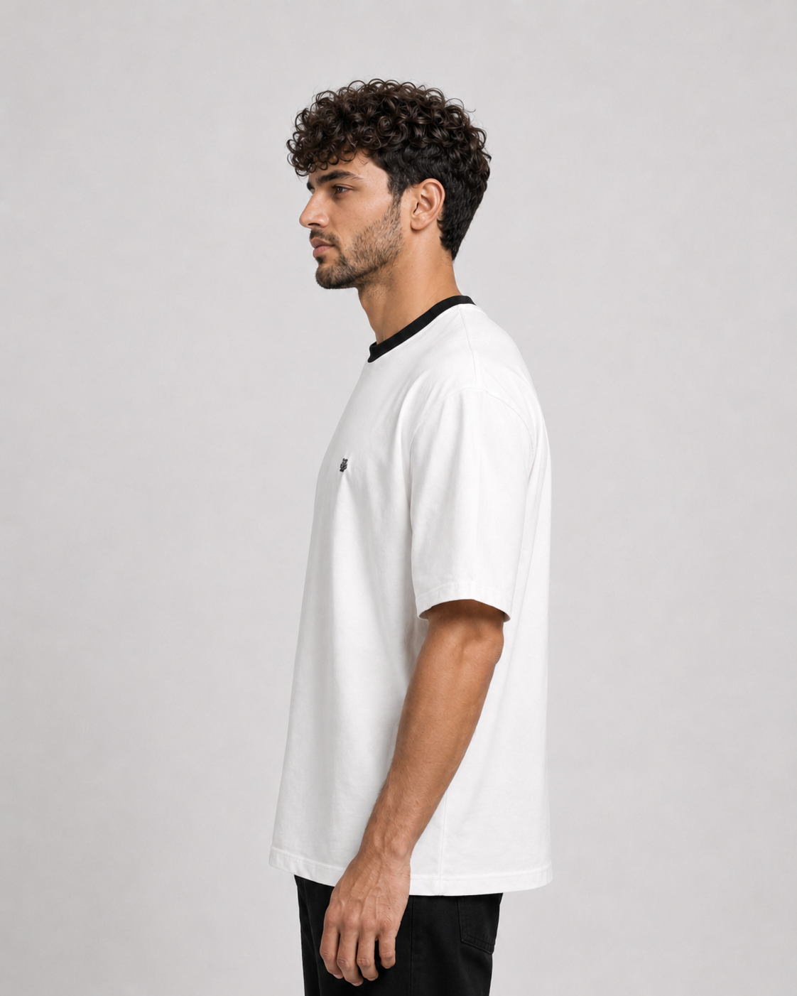 Men’s White Contrast Interlock T-Shirt