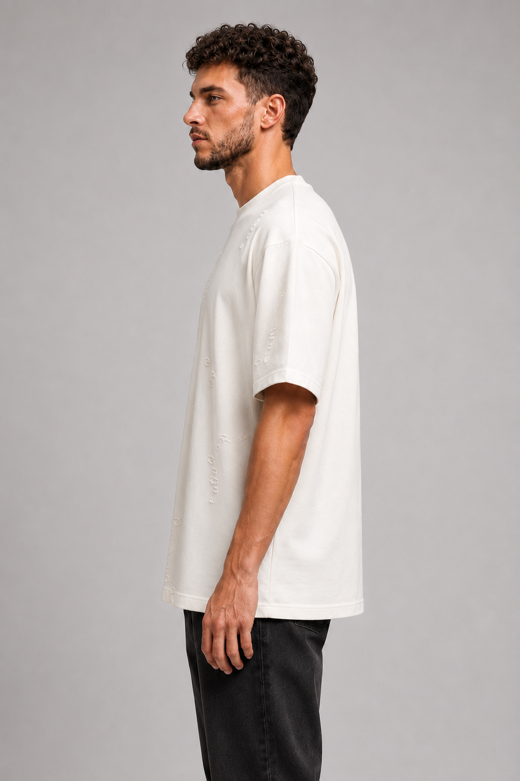Men’s White Bolivar Cotton Cutting T-Shirt