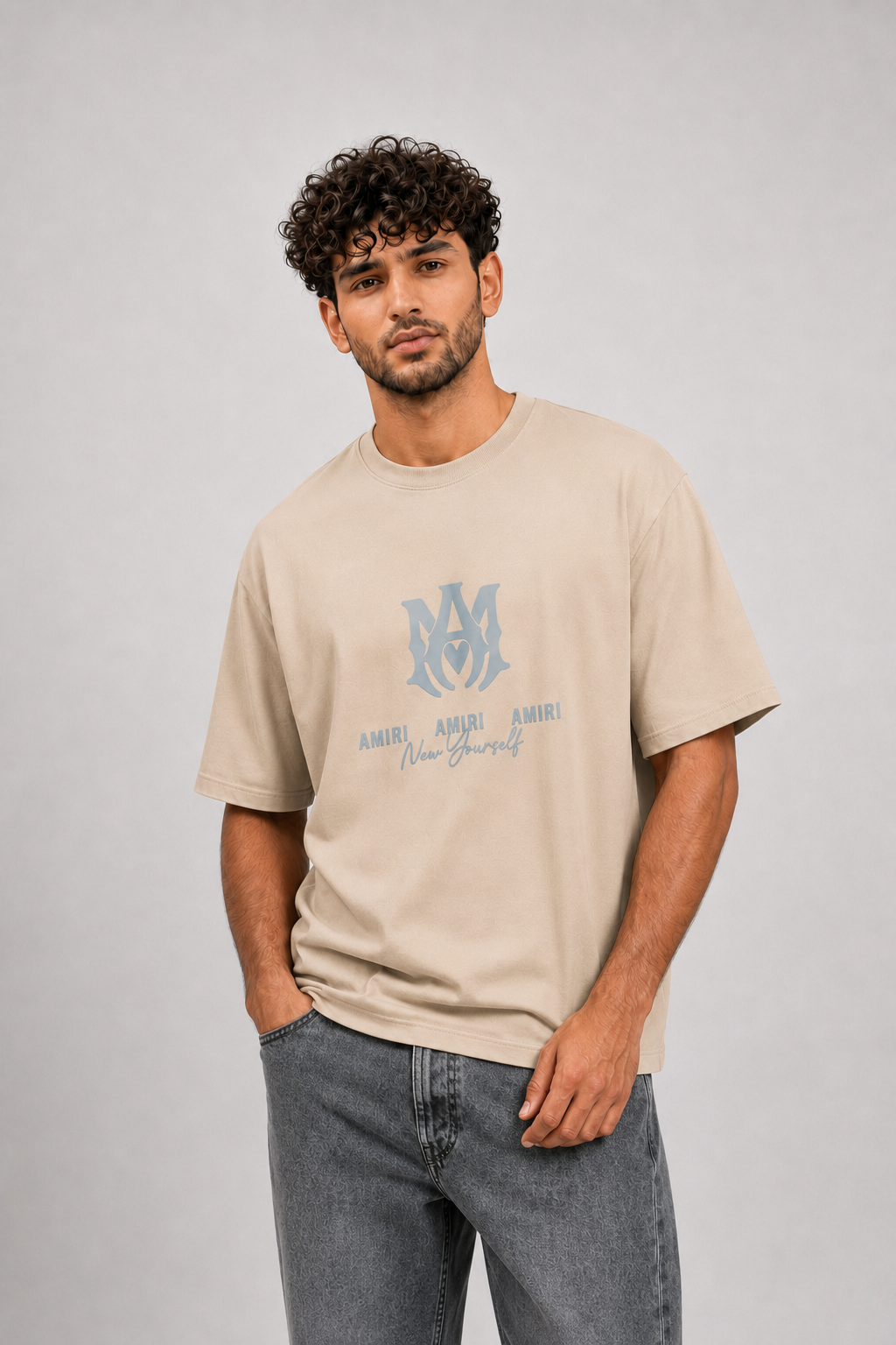 Men’s Beige Interlock T-Shirt